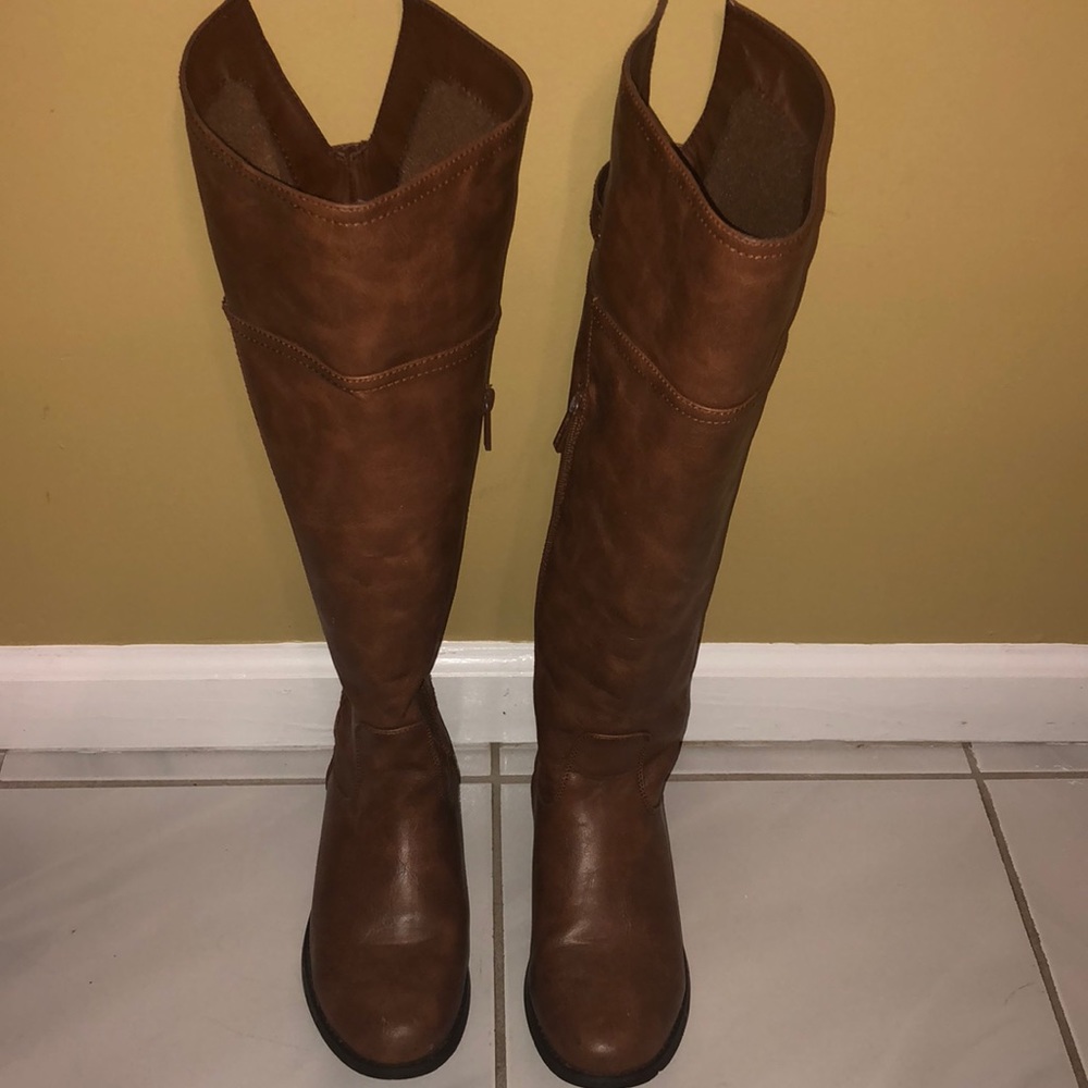 Brown over the knee boot